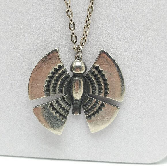 R. Tennesmed Sweden Pewter Butterfly Pendant Necklace With Chain 24 Inches Long - Picture 2 of 7